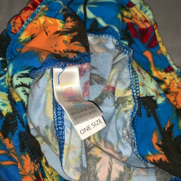 LULAROE Palm Tree Stretch Pants | O/S Tall Medium - Picture 2 of 4